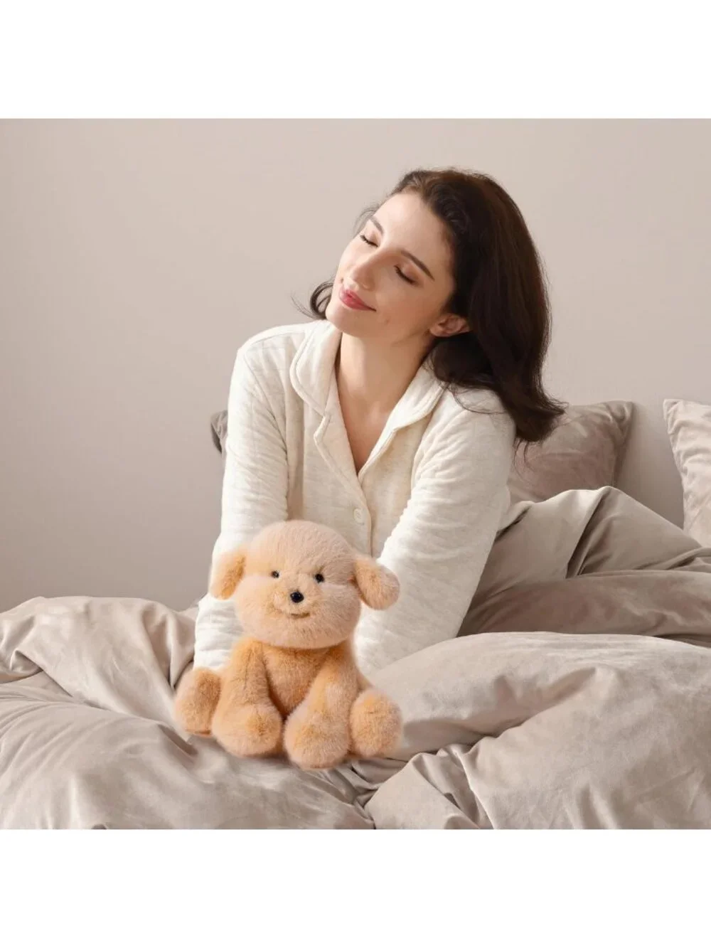Microwavable Weighted Dog Plush Toy - Heatable Lavender Scented Soft Stuffed